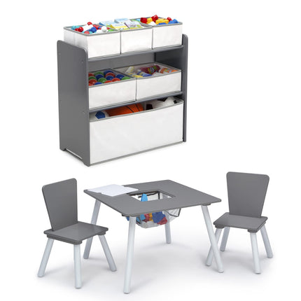 Delta Children 4-Piece Toddler Playroom Set, Grey/