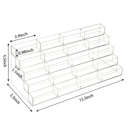 Vevitts 20 Slots Acrylic Business Card Holder, Clear Plastic Desk Business Card Stand, Multi-Card Display Rack for Office Home School Recipe Brochure File