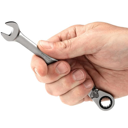 TEKTON Llave combinada de trinquete reversible de 12 puntos y 10 mm | WRC23410