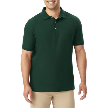 Camisa polo piqué de manga corta para hombre French Toast (estándar y corpulento), verde cazador, mediana