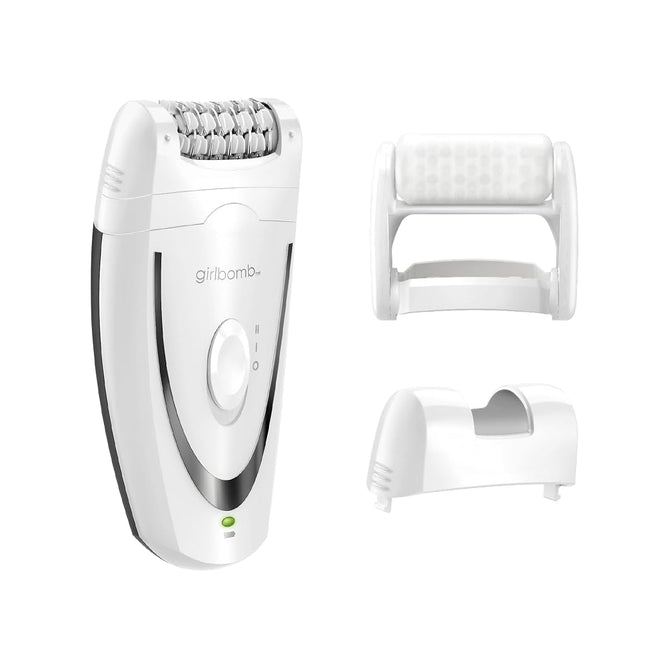 Conair GIRLBOMB Epilator with Ice Roller for Smooth and Soft Skin, Hair Removal Device, Epilator for Women, Women�s Shaver & Trimmer, 3-Piece Kit with Ice Roller Attachment, Cordless/Rechargeable