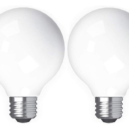 GE Refresh LED Globe Light Bulbs, 5.5 Watt (60 Watt Equivalent) Daylight HD Light, Frosted Finish, Medium Base, Dimmable (2 Pack)