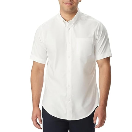 French Toast Men's Short Sleeve Oxford, White, XXL