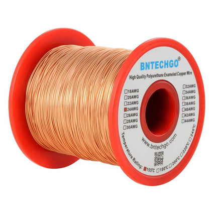 BNTECHGO 24AWG Magnet Wire 1lb Natural Enameled Co
