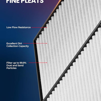 KAX CA10881 Engine Air Filter, Replacement for Azera 2012-2017, Optima 2013-2015, Santa Fe 2010-2012, Sonata 2011-2014, Premium Engine Air Filter with High Performance