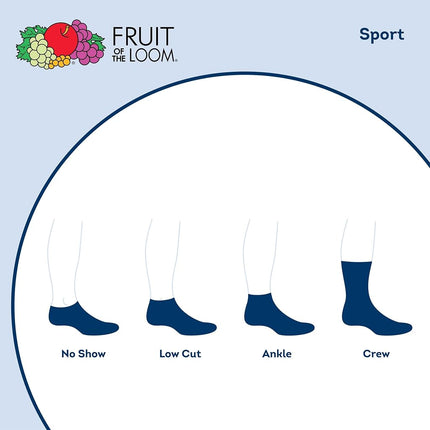 Calcetines tobilleros Fruit of the Loom de 10 pares con media amortiguación para niño, negro surtido, talla de zapato: 3–9 (Grande)