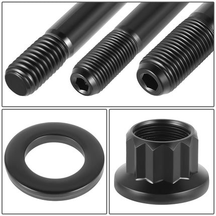 Espárragos de culata de 12 puntas DNA MOTORING delanteros compatibles con Chrysler 5.2L, 5.9L 318 360 71-85/Dodge 5.2L, 5.6L, 5.9L 318 340 360 68-91/Plymouth 5.2L, 5.6L, 5.9L 318 340 360 68-89, LEPOW-116
