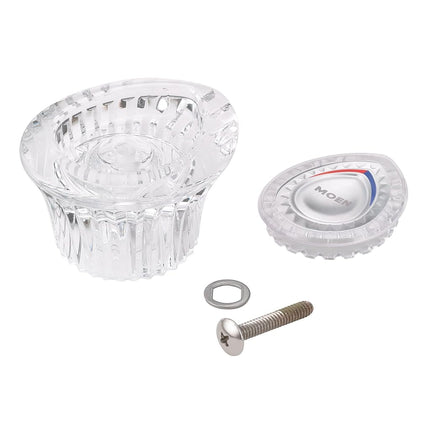 Moen 98039 Juego de manija de grifo con tapa, plástico, cromo, 2.5" H x 2.5" W