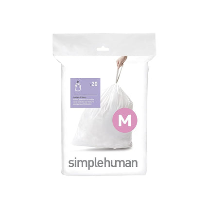 Simplehuman Code M 45L Custom Fit Bin Liners, Whit