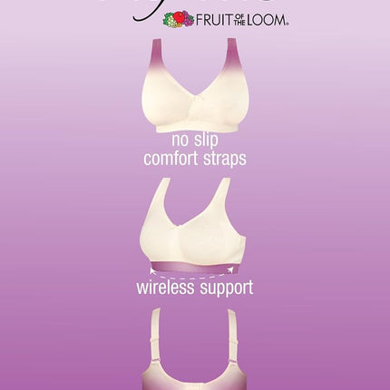 Sujetador de algodón inalámbrico de talla grande para mujer Fruit of the Loom, cobertura completa, gris, 42C