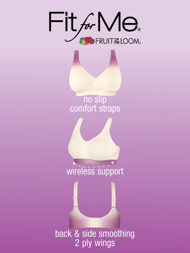 Soutien-gorge sans armature en coton à couvrance complète Fruit of the Loom pour femme taille plus, gris, 42C