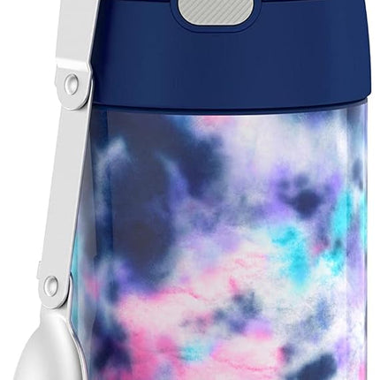 Thermos FUNTAINER 16 Ounce Stainless Steel Vacuum Insulated Food Jar with Spoon, Tie Dye