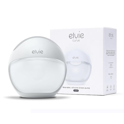 Elvie Curve Manual Wearable Breast Pump | Hands-Free, Kick-Proof, Portable Silicone Pump that Can Be Worn in-Bra for Gentle, Natural Milk Expression | Breast Feeding Essentials White