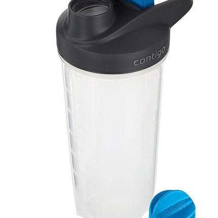 Contigo Shake & Go Fit Bouteille Shaker avec couvercle Snap, 828 ml, Bleu Carolina