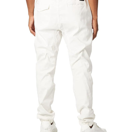 WT02 Men's Twill Jogger Pants, White(All Season), Medium
