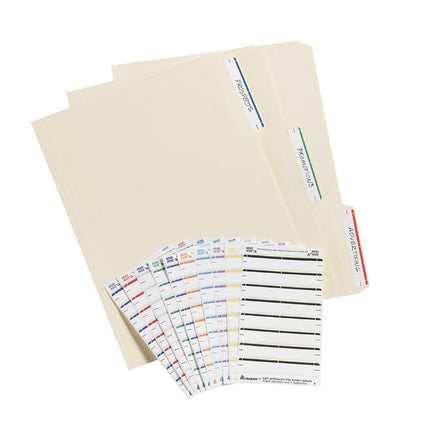 Avery File Folder Labels on 4" x 6" Sheets, Permanent Adhesive, Assorted Colors, 2/3" x 3-7/16", 4,536 Labels, Pack of 18 (5215)