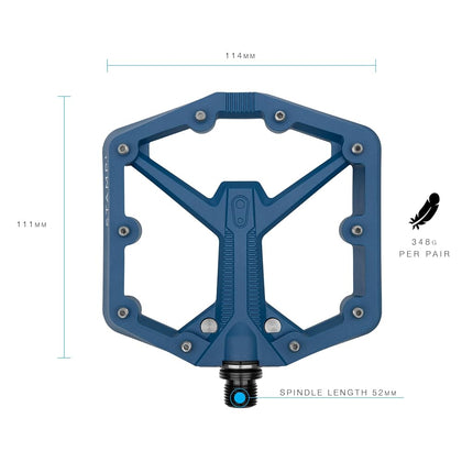 Crankbrothers Stamp 1 Version 2 MTB Pedal, Large Navy