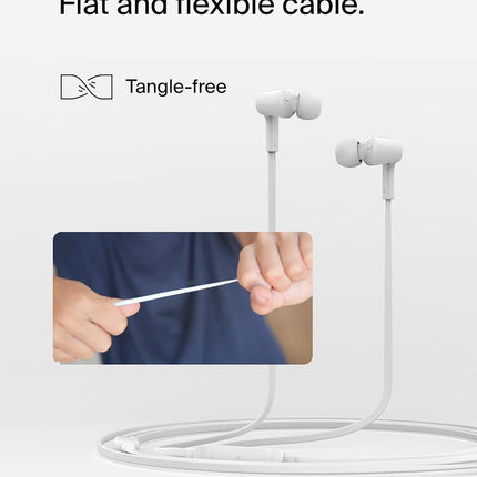 Belkin SoundForm Wired Earbuds with USB-C Connector, in-Ear Earphones w/Microphone - USB-C Headphones for iPhone 17, iPhone 16, iPad mini, Galaxy S25, Google Pixel 9, Android, and More - White