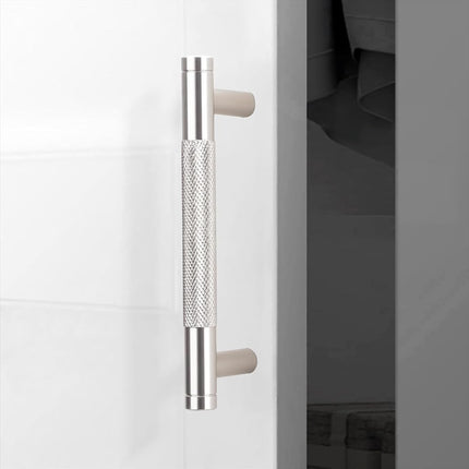 POVEFONK 20 Pack 3-3/4 inch(96mm) Brushed Satin Nickel Kitchen Cabinet Handles Knurled Cabinet Pulls Drawer Pulls Kitchen Hardware
