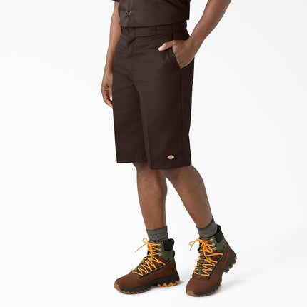 Pantalones Cortos de Trabajo Holgados Multibolsillos de 13 Pulgadas Dickies para Hombre, Marrón Oscuro, 42
