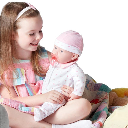 jc toys - 51 cm La Baby Doll Has Soft and Washable Body, Magic Bottle and Pacifier, Pink, Designed in Spain, +2 years old