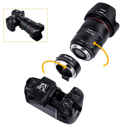 Commlite CM-EF-EOS R Electronic Auto-Focus Lens Mount Adapter-Canon EF/EF-S Lens to Canon EOS R RF-Mount Full-frame Camera Body Adapter