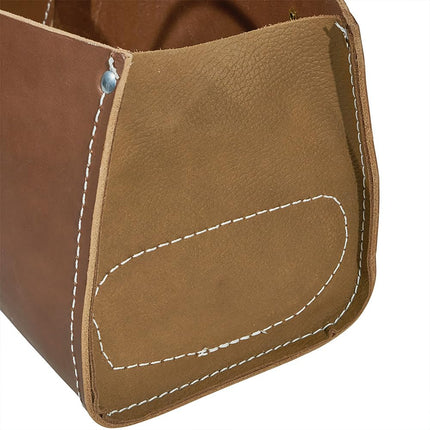 Klein Tools 5115 Tool Bag, Leather Tote for Hand Tools is Extra Heavy Duty Organizer with Double Ply Bottom