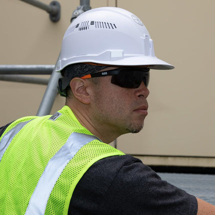 KLEIN TOOLS Safety Glasses, PPE Protective Eyewear with Semi Frame and Gray Lens, Scratch Resistant and Anti-Fog 60160