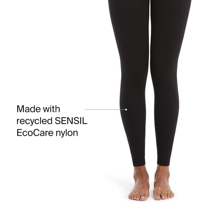 Spanx Seamless Leggings - Comfortable Athletic Wear - Core & Tummy Control for Shaping - Natural Waist Fit - Black - Medium