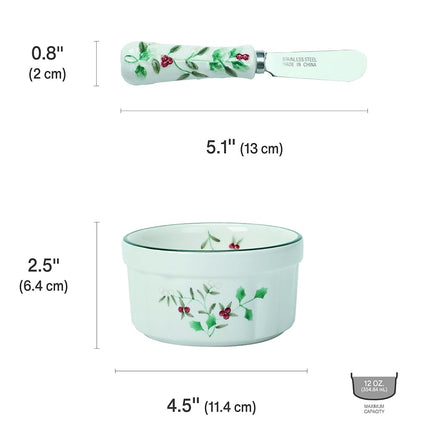 Pfaltzgraff Winterberry Dip Mix Set, 12 0z, Multicolored