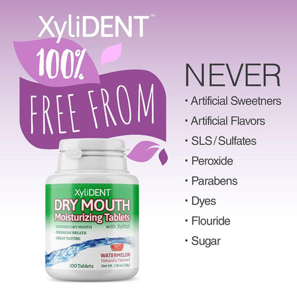 Nature's Stance XyliDENT Xylitol Tablets for Dry Mouth Relief - Stimulates Saliva, Freshens Breath, Reduces Acid Production, Fast Acting Relief, 100 Count
