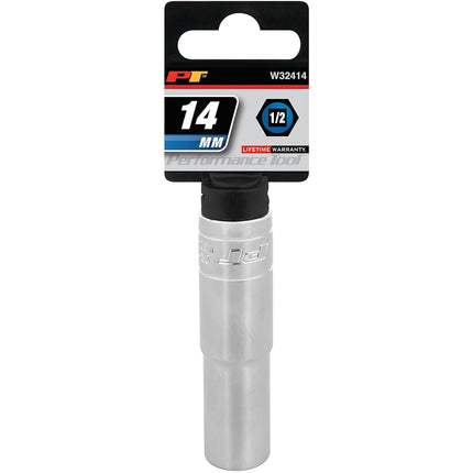 Performance Tool W32414 6-Point Socket, 1/2" Drive, 14mm