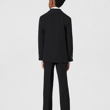 IZOD Boys' Big Bi-Stretch Flat Front Dress Pant, Black Twill, 16
