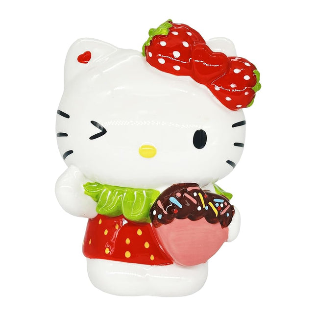 Blue Sky Clayworks Hello Kitty Loves You with Strawberry Bow Cute Winking Figurine
