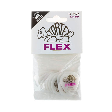 Jim Dunlop 466P1.14 Tortex Flex Jazz III Xl Picks, 1.14 mm, Set of 12 Pieces