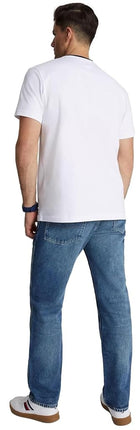 Tommy Hilfiger Men's Regular Fit Flag Embroidered Crew Neck T-Shirt 2024 Collection, (2024) Perfect White, XXL