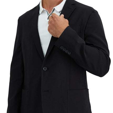 Haggar Men's Smart Wash Highland Blazer Tailored Fit, Black, XL