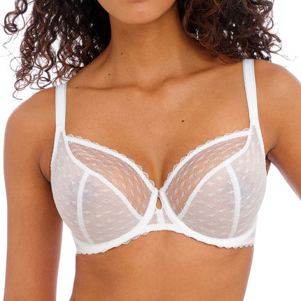 Freya Women's Signature Underwire Plunge Bra, White, 32DD
