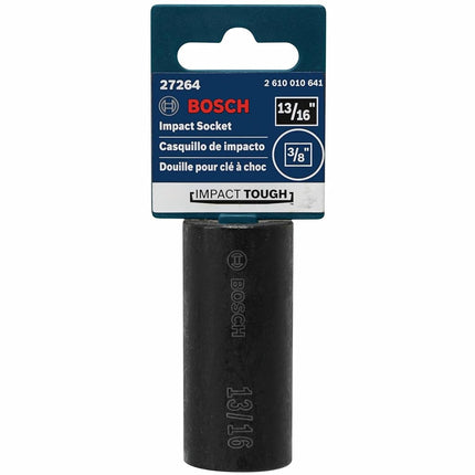 BOSCH 27264 Vaso de impacto de 13/16 pulgadas de pozo profundo, 3/8 pulgadas