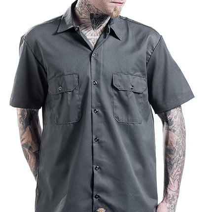 Dickies Men's Short Sleeved Workwear Shirt, Grey (Charcoal Grey), S UK