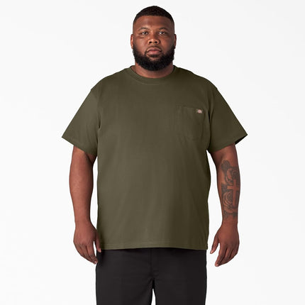 Camiseta Dickies de manga corta con cuello redondo y gramaje alto para hombre, color verde militar, 4XG grande y alto