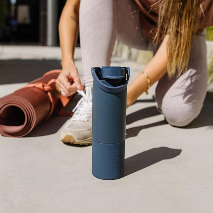 BrüMate Rise 25oz Water Bottle With 100% Leakproof Covered Silicone Straw | Insulated Stainless Steel Water Bottle With Removable Straw | Fast Flow | Soft Sip Silicone Spout | BPA-Free (OD Green)