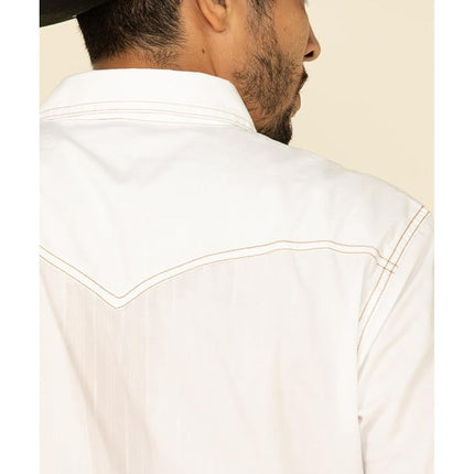Wrangler Men's Retro Two Pocket Long Sleeve Snap Shirt, White, XXL