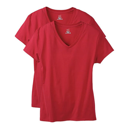 Hanes womensOS04V2Short Sleeve V-Neck T-Shirt Shor