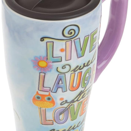 Spoontiques "Live, laugh, love Travel Mug, Multicolor