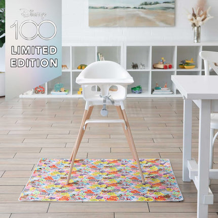 Bumkins Disney Baby Splat Mat for Under High Chair, Babies Toddlers Eating Mess Mat, Waterproof Reusable Cloth for Arts and Crafts, Play Mat for Kids, Fabric 42inx42in, 100 Years of Fun
