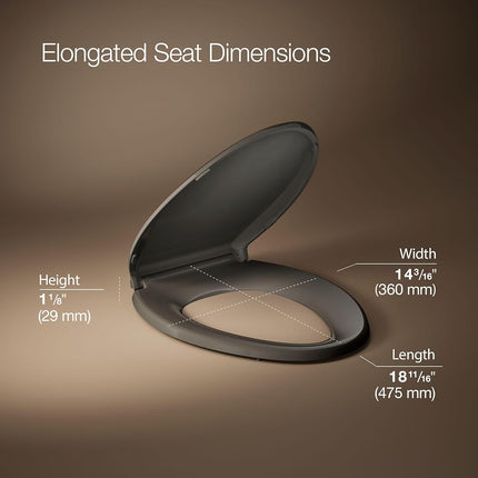 Kohler 4636-RL-K4 Cachet READYLATCH Quiet Close Elongated Toilet SEAT, Cashmere