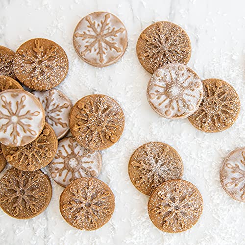 Sellos para galletas con forma de copo de nieve Nordic Ware, redondos de 3 pulgadas, plateados