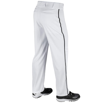 Pantalon de baseball Champro Sports Youth Triple Crown Open Bottom avec liseré pour garçon, blanc, liseré noir, moyen