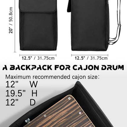 Amazing Fair Large Padded Cajon Bag with Carry Handle and Shoulder Straps